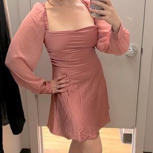 Pink Satin Mini Dress